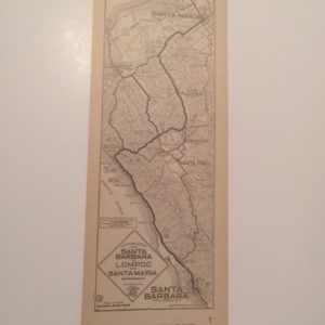 1920s California AAA Map Santa Barbara to Santa Maria