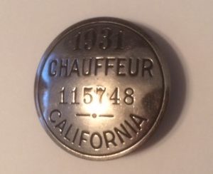 1931 California Chauffeurs License