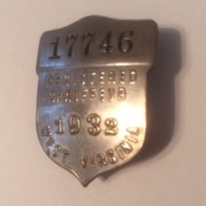1932 West Virginia Chauffeurs Badge