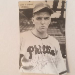 Curt Simmons Autographed Real Photo Postcard