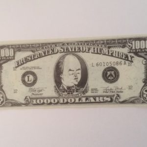 Humphrey 1000 dollar note front