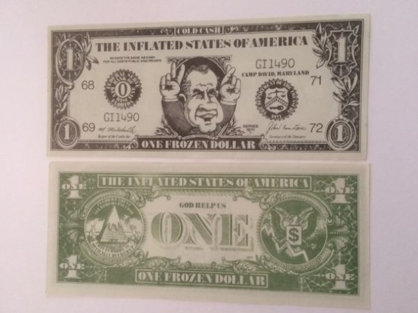 Nixon One Dollar Bill front and back