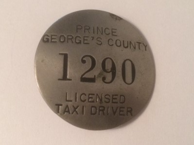 Prince Georges County Licensed Taxi Driver Badge old