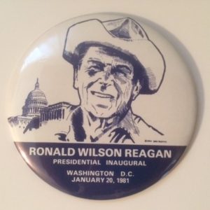 Ronald Reagan 1981 Inauguration pinback 6 inch