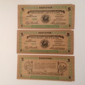 Steuben County Fishermen Jubilee 1940 group of 3 wood money