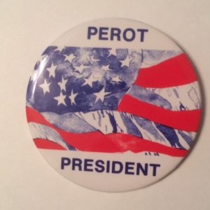 Ross Perot for President Pinback with US Flag
