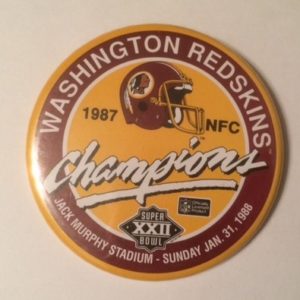 Washington Redskins Super Bowl 1988 pinback