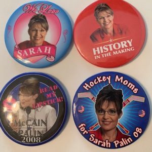Group of 4 Palin for VP pinbacks