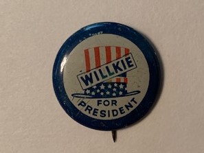 Willkie for President RWB hat pinback